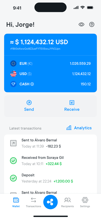 CBDC Wallet account balance screen
